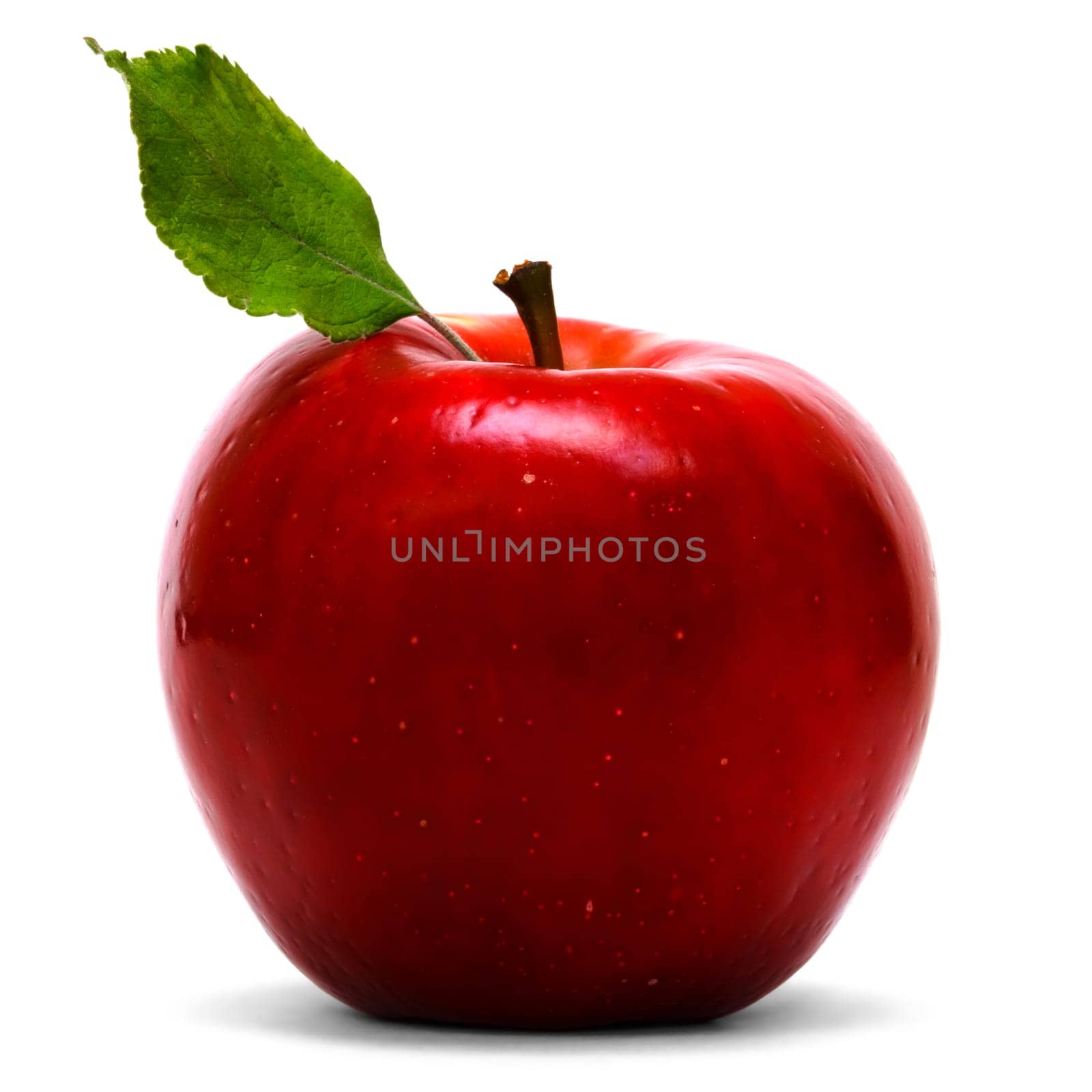 apple over white background