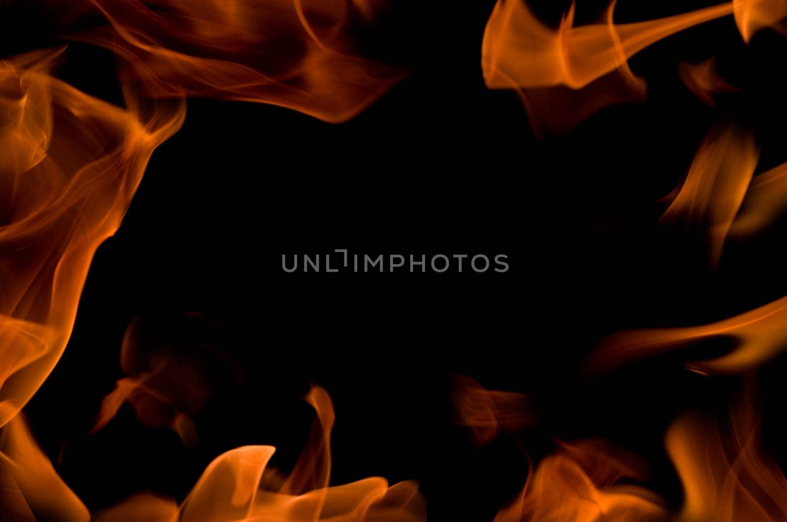 background with fire framing around, like burning.