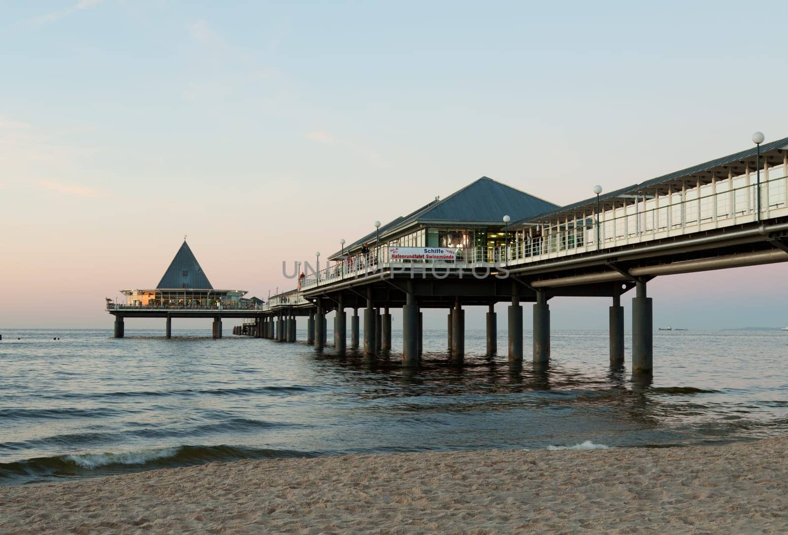 Pier in the evening light in Heringsdorf