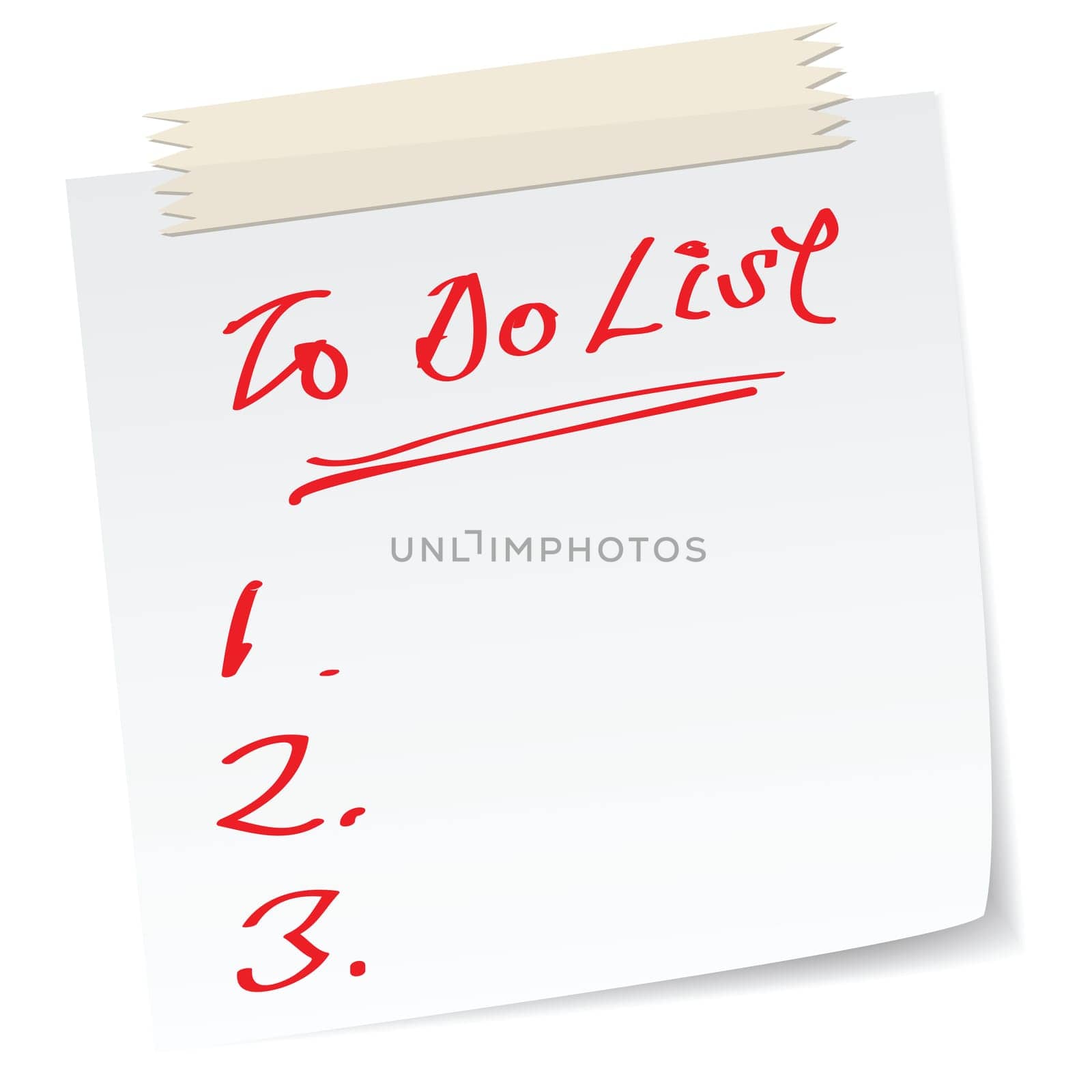 a note with handwritten message as to do list.