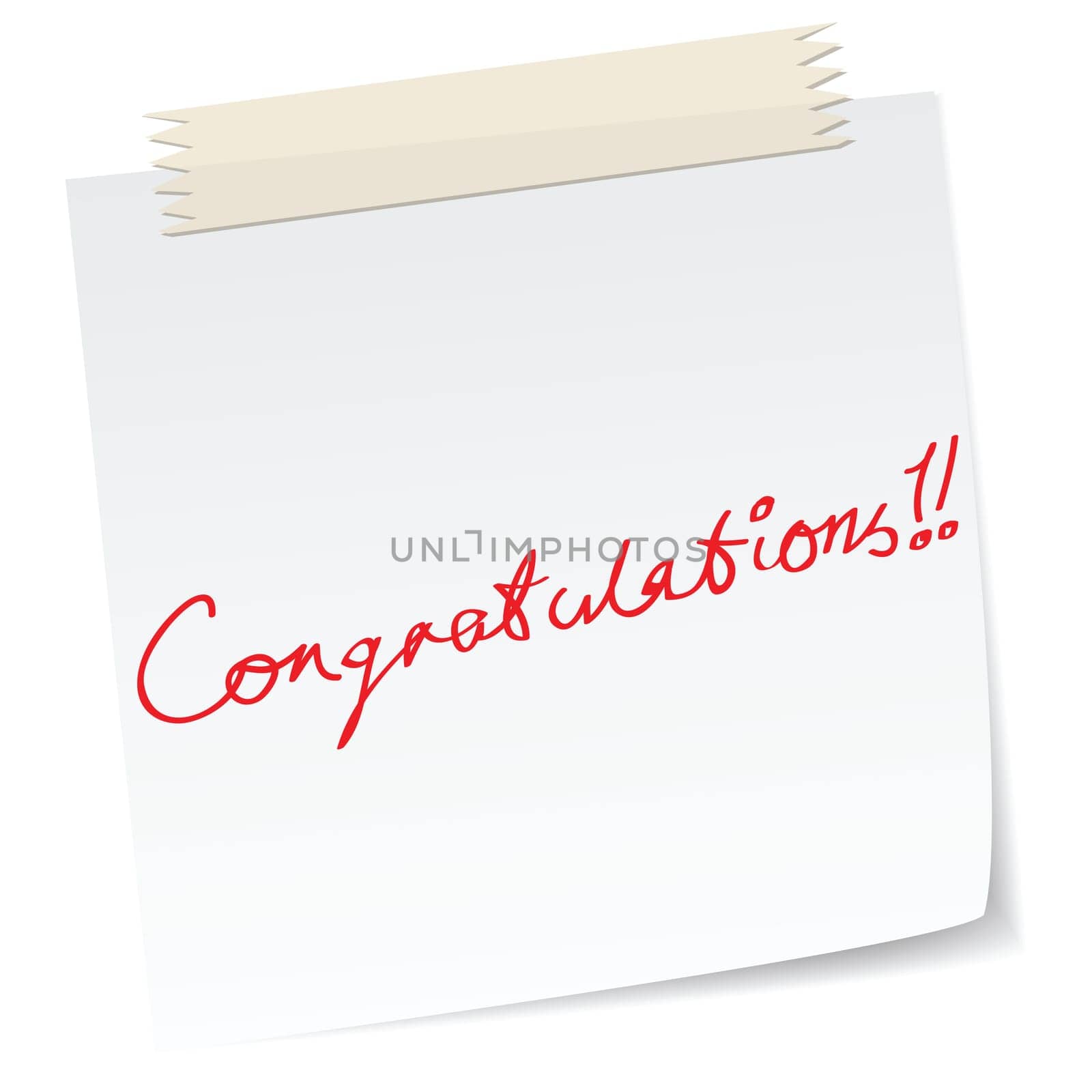 a note with &#039 congratulations&#039  message, handwritten texts.