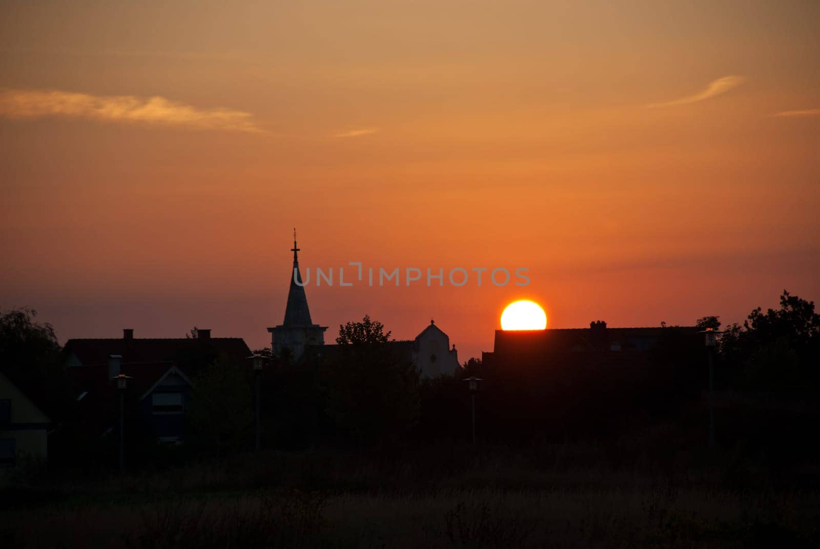 Sunrise in a village