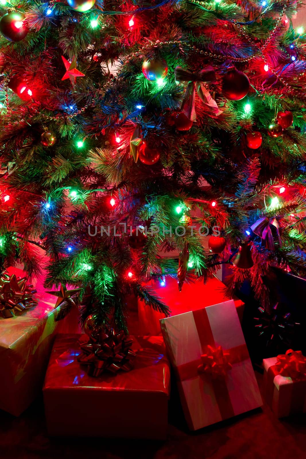gifts under christmas tree