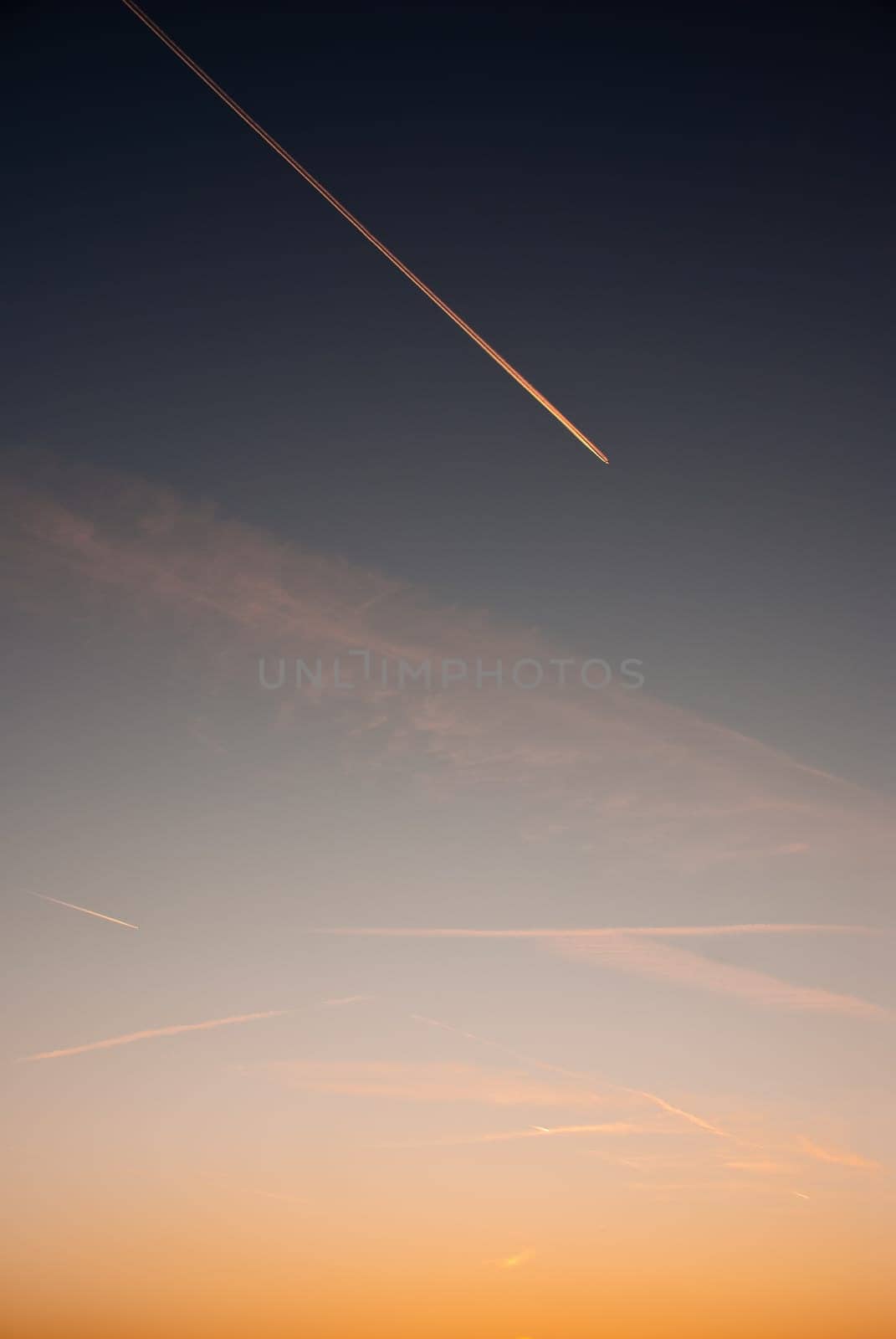 Evening sky with code strips