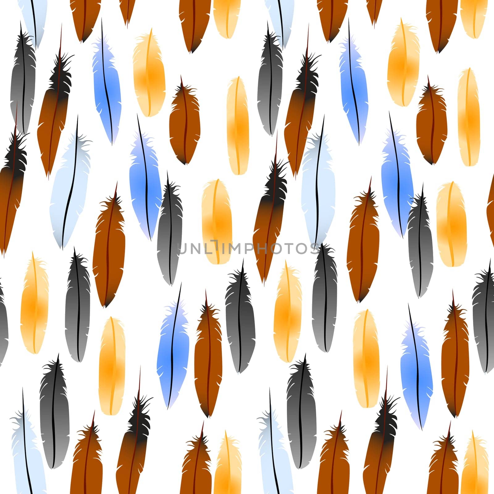 Feathers pattern background, seamless tile
