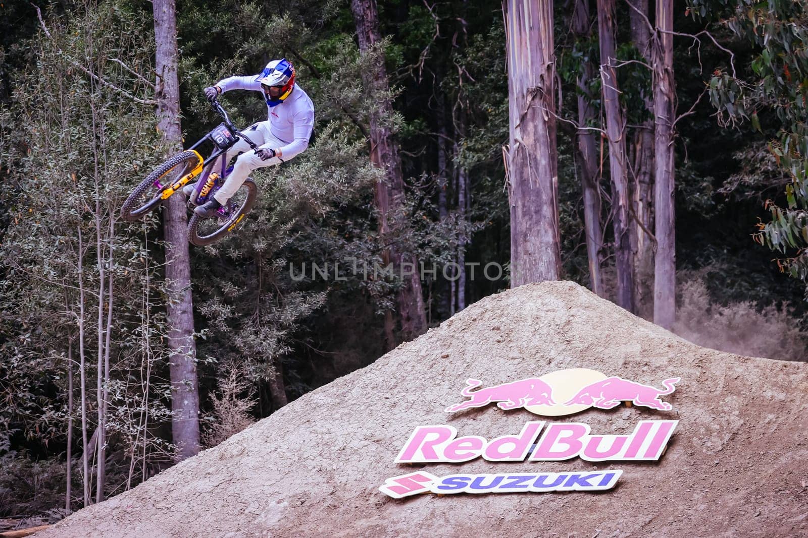 MAYDENA, AUSTRALIA - FEBRUARY 08: Matt JONES of Great Britain competes in the finals of Red Bull Hardline Tasmania on February 8, 2025 in Maydena, Australia.