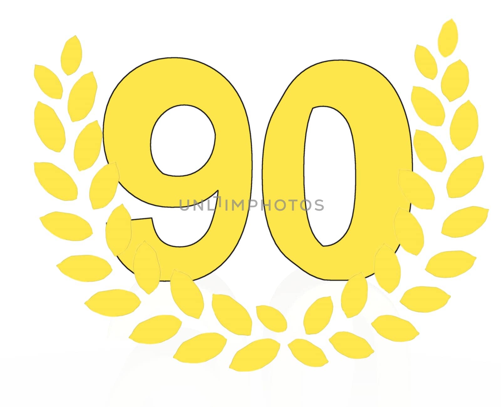 number with laurel wreath