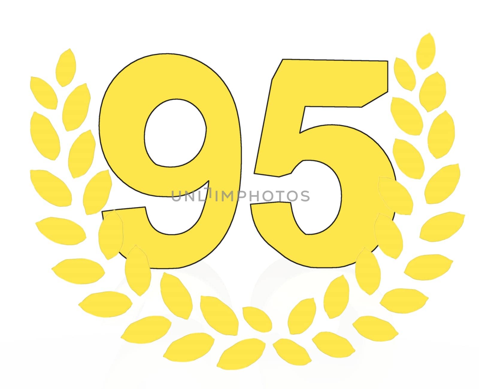 number with laurel wreath
