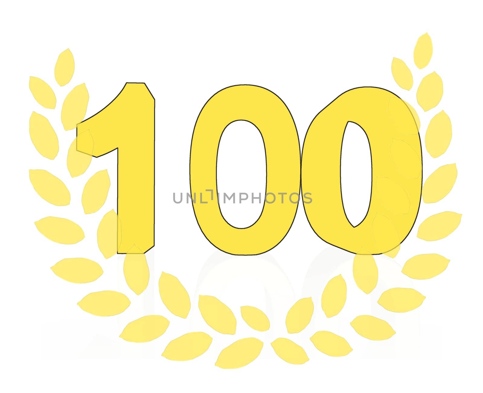 number with laurel wreath
