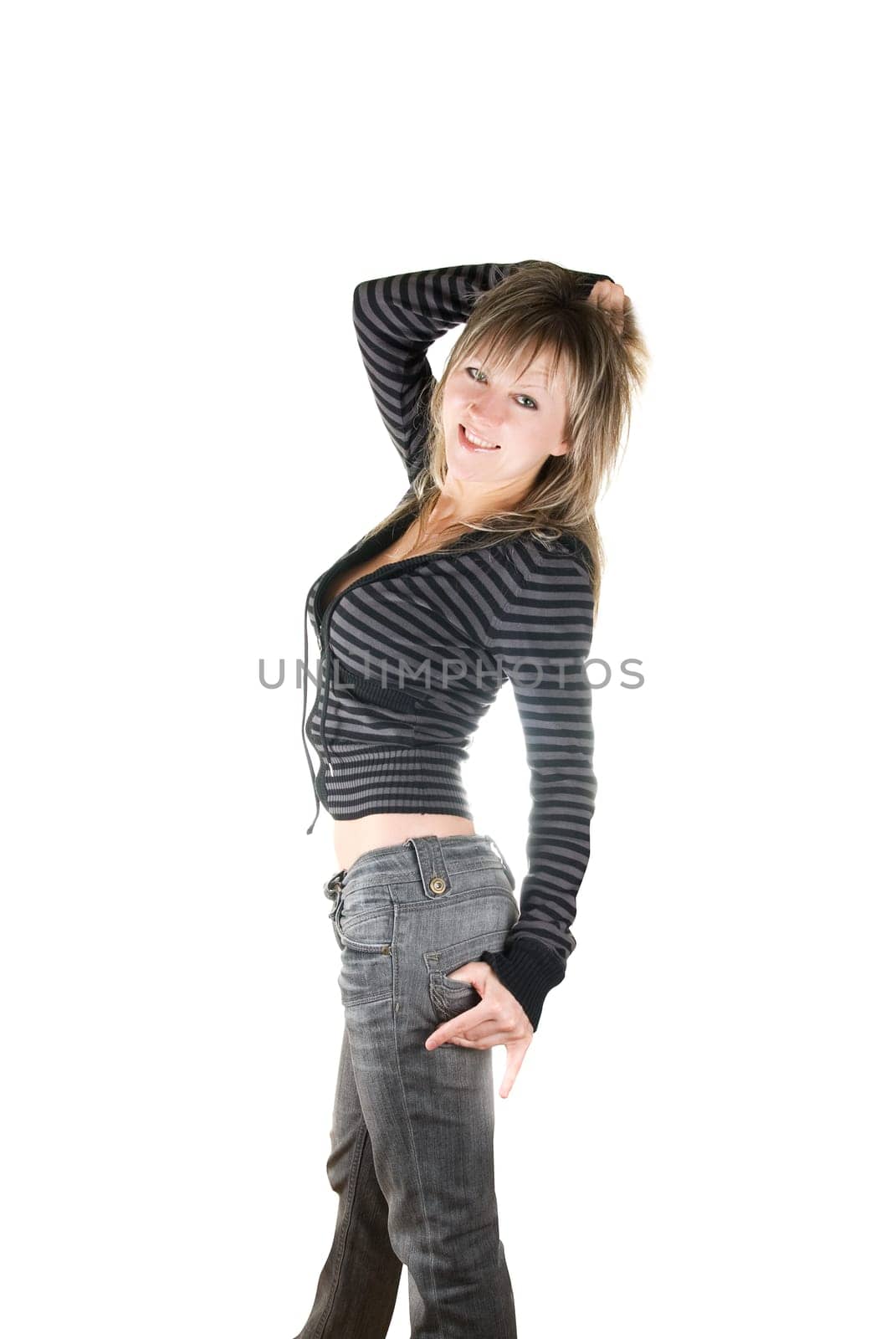 Portrait of Pretty woman isolated on white