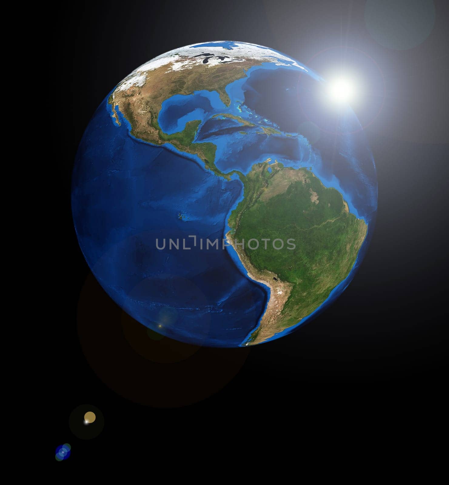 America on the Earth planet. Data source: Nasa