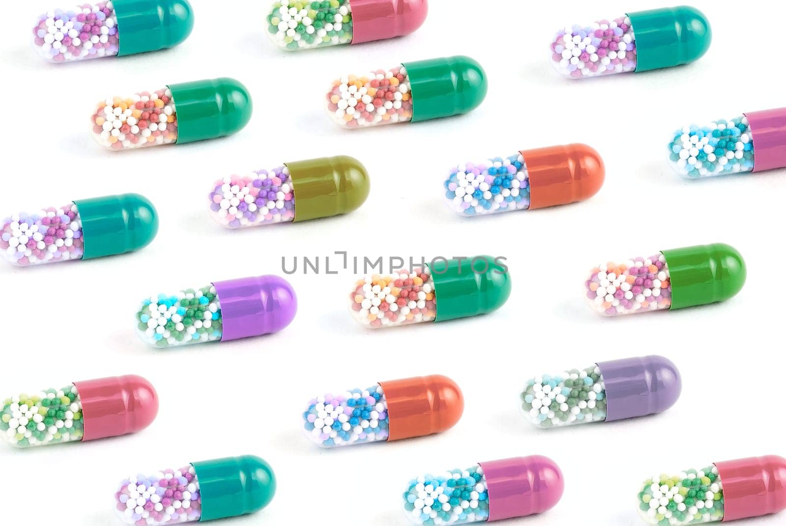 Color Pills isolated on white background