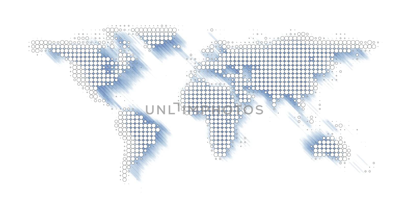 World Map Circles Contour Shadows