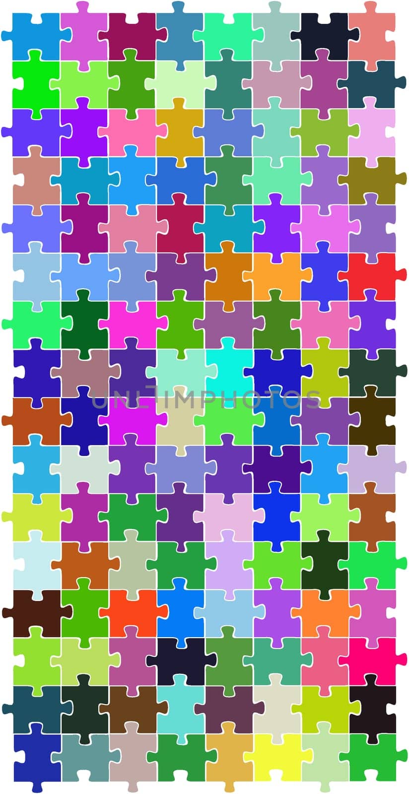 Abstract vector illustration of different color puzzle