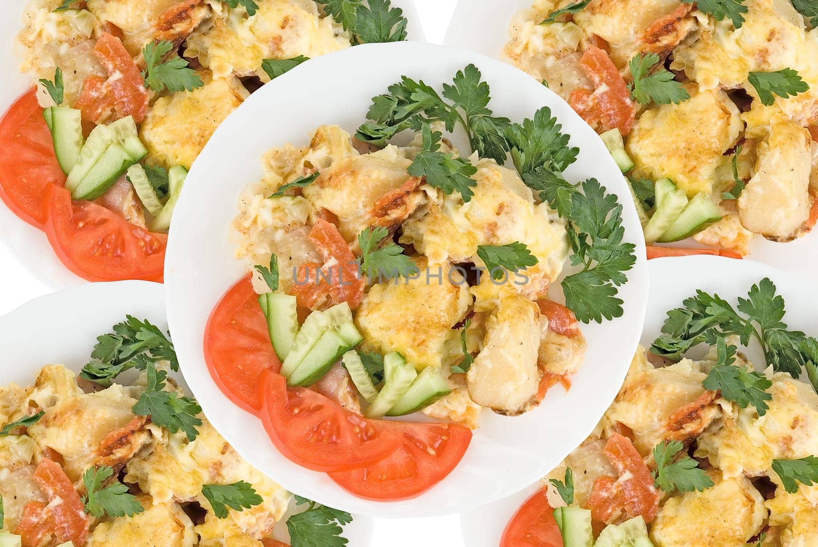 Close up of Tasty meat dish background
