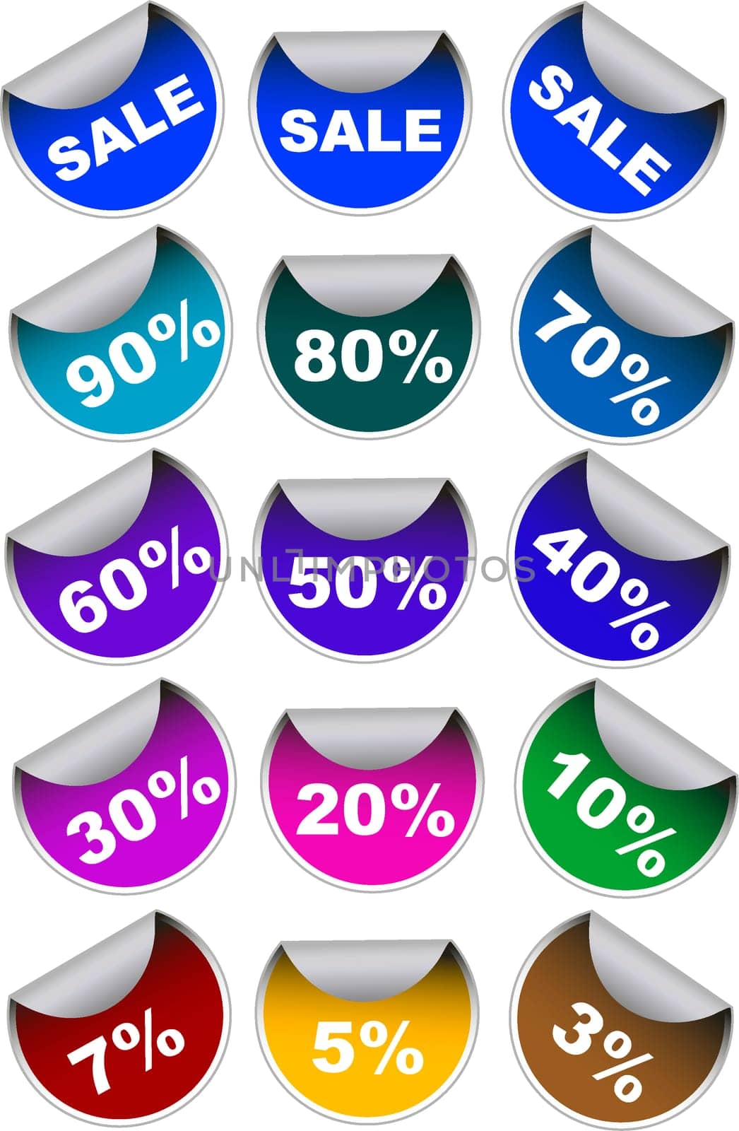 Vector Set of sale labels badges and discount stickers