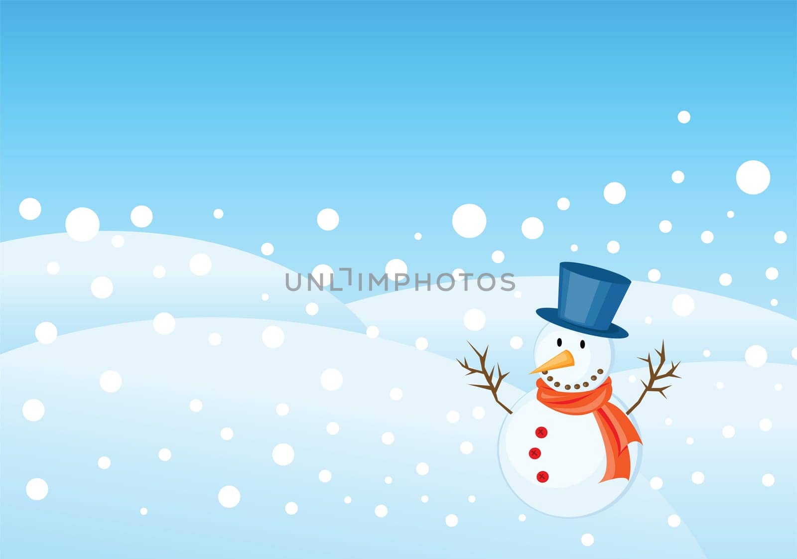 snowman illustrations for christmas greetings card.
