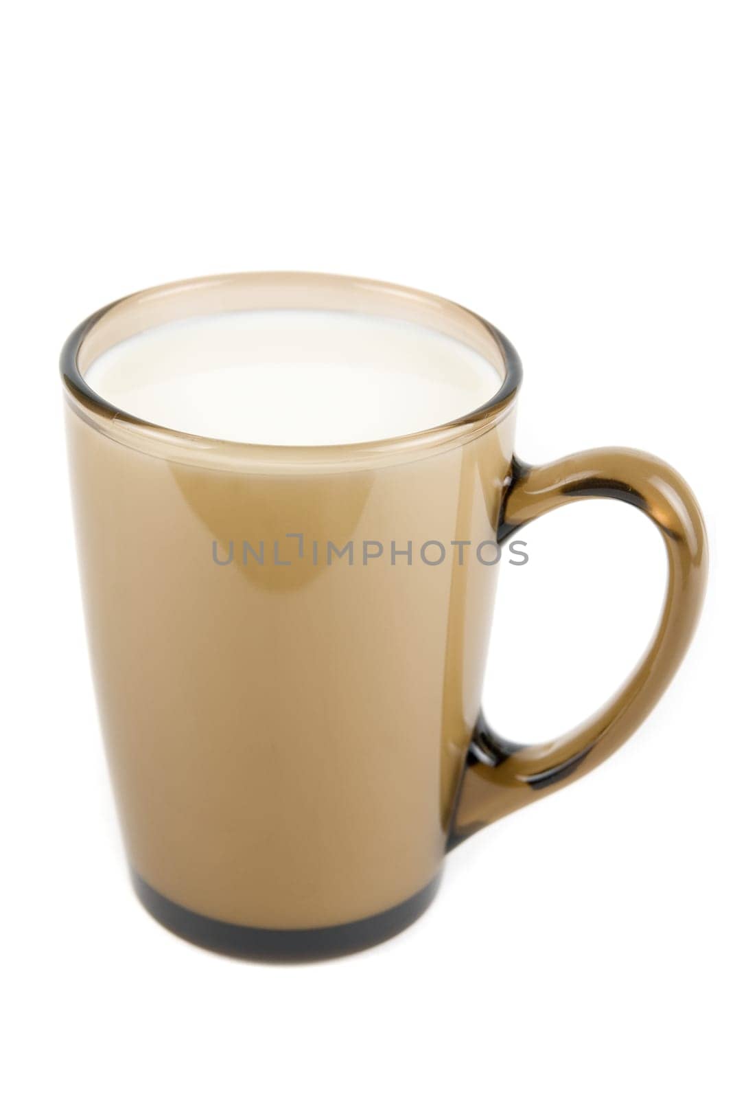 Glass with milk isolated on white background