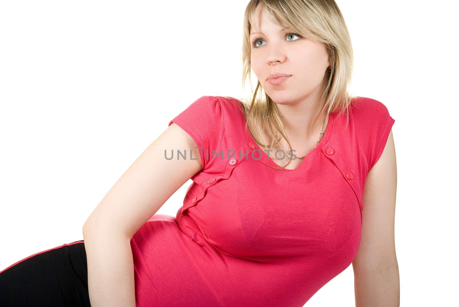 pregnant woman isolated on white background