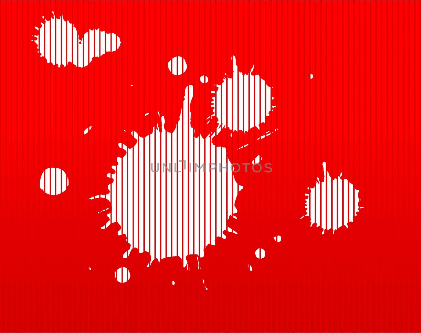 Vector illustration of white blot on red striped background