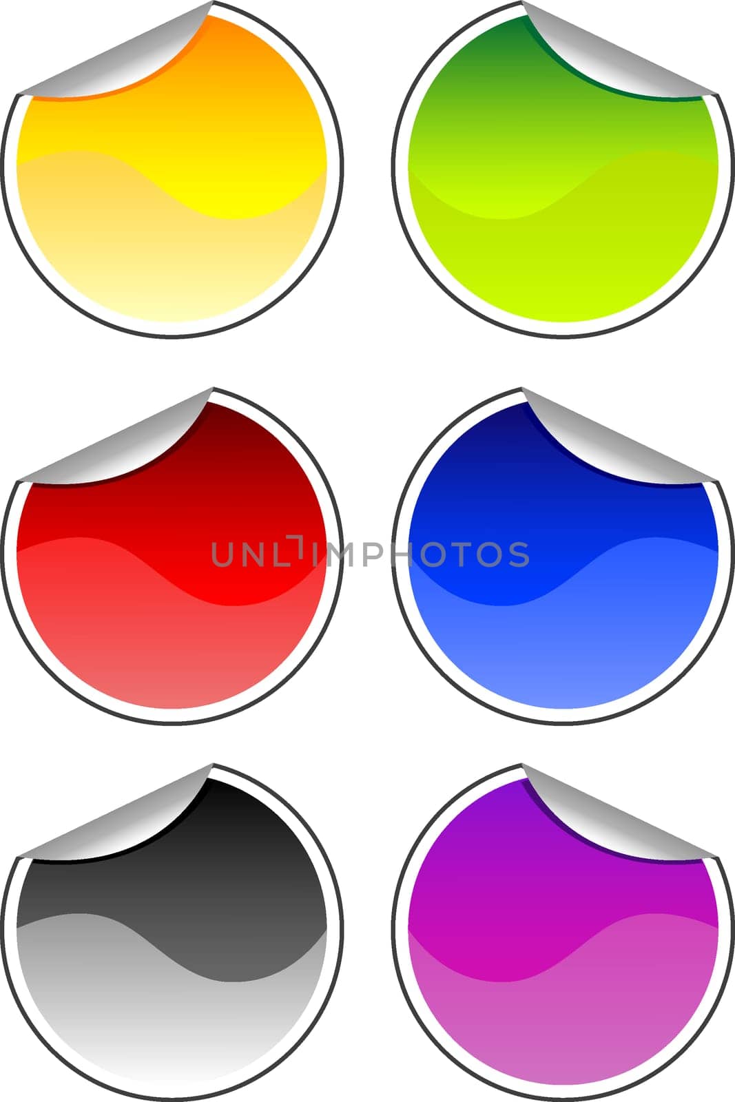 Vector illustration of different color stickers for your design
