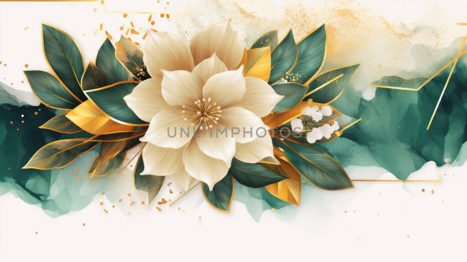 Watercolor abstract design for background of wedding or buzzy social media banner generative AI