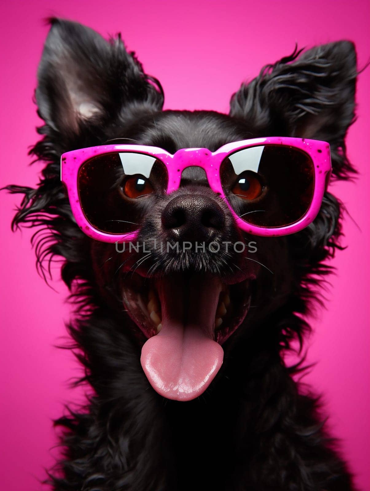 Funny dog domestic sunglasses background portrait animal puppy pets cute studio by Vichizh