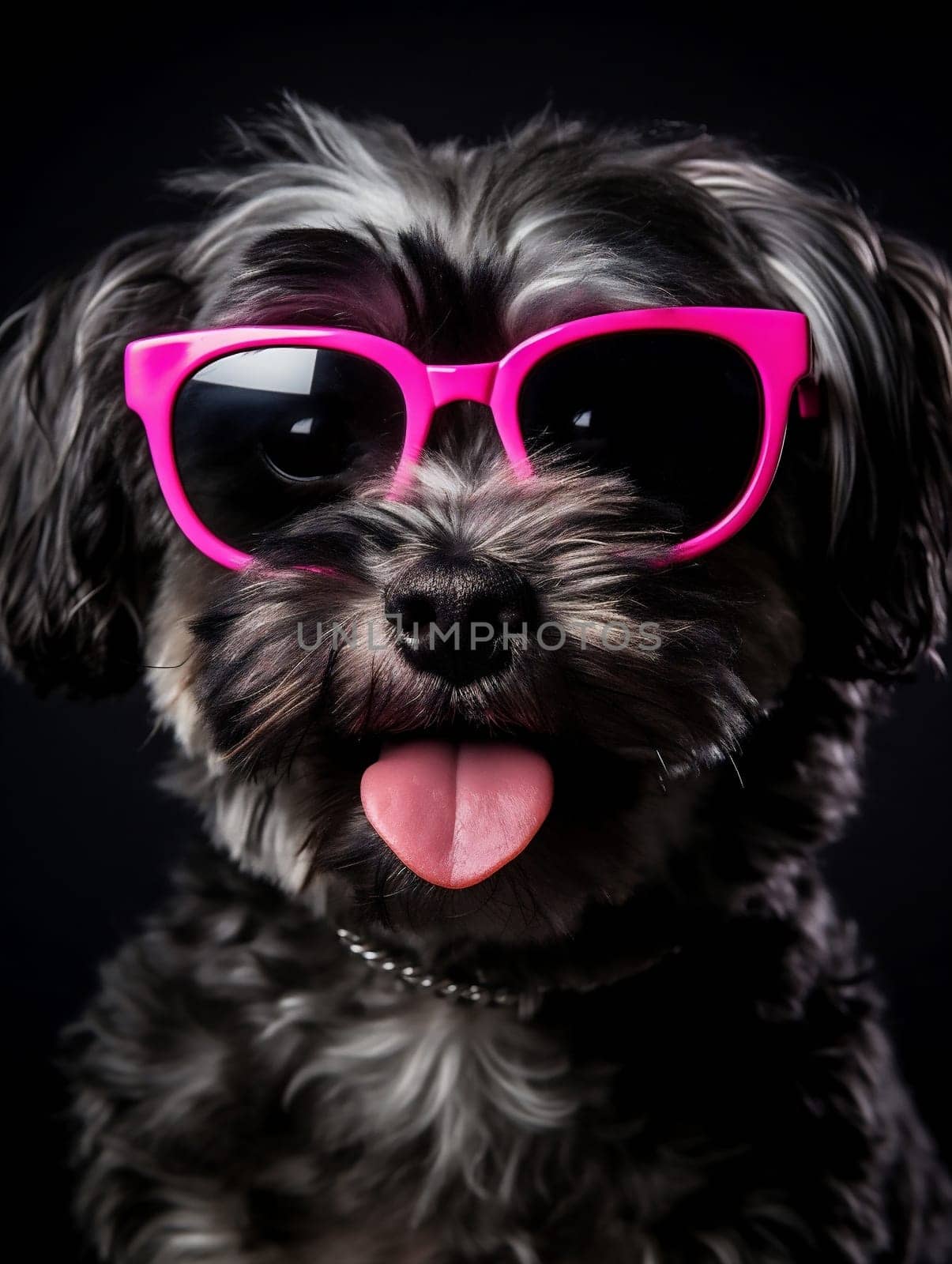 Purebred dog puppy glasses adorable pet background domestic white funny animal cute breed canine happy sunglasses portrait young