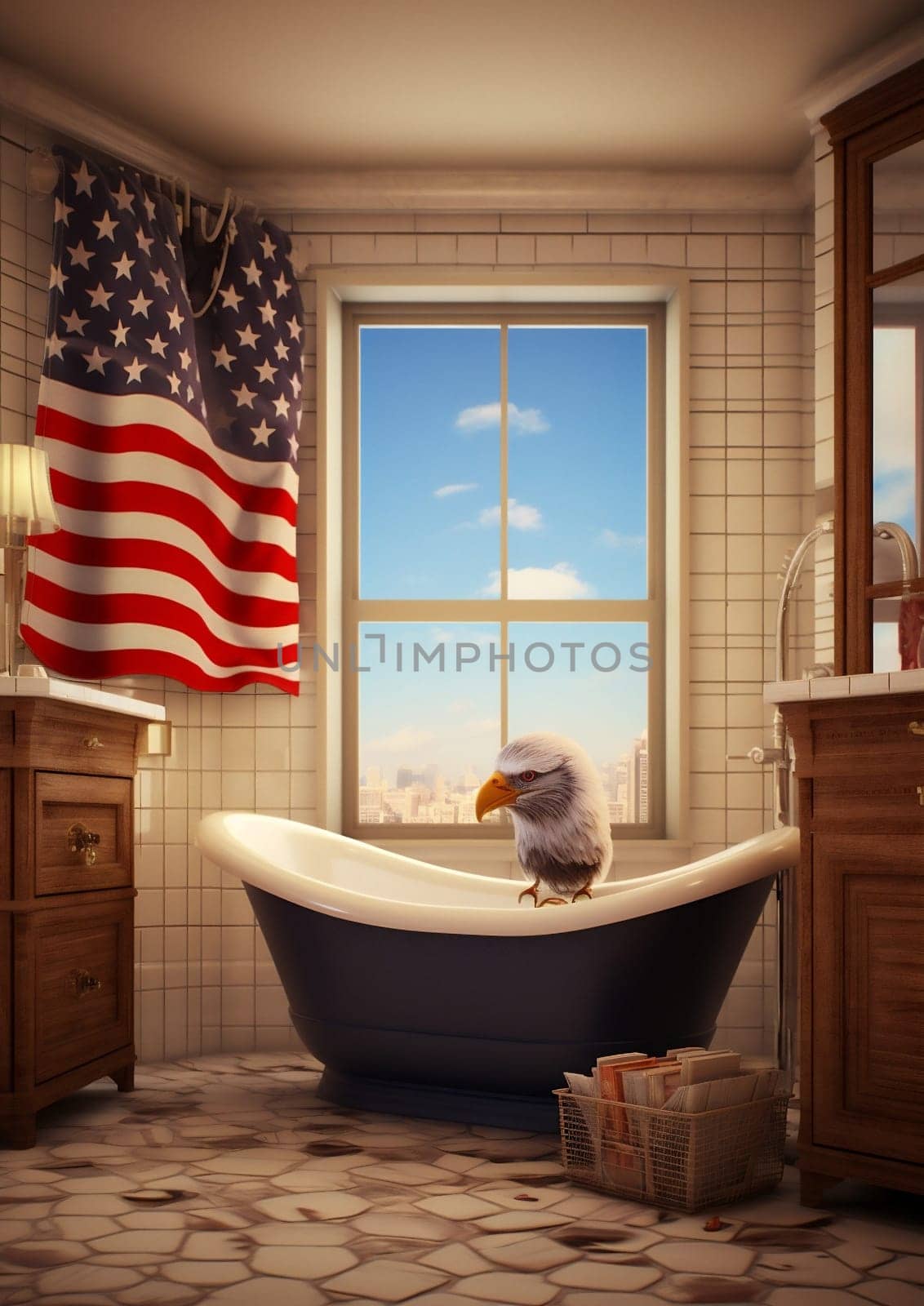 American blue america patriot bird nation symbol flag red freedom background usa white by Vichizh