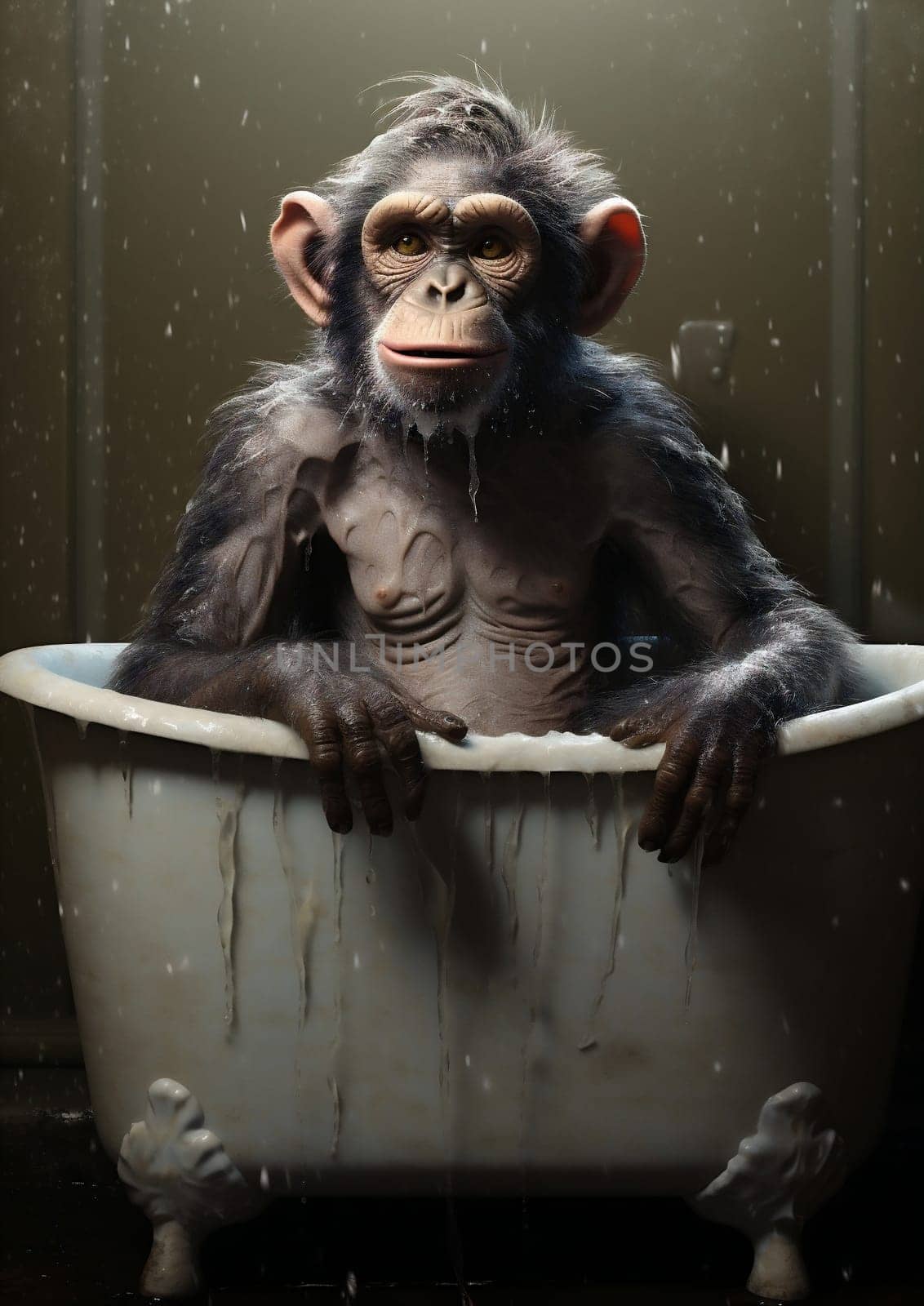 Monkey cute animal portrait nature wildlife chimpanzee mammal primate ape zoo wild by Vichizh