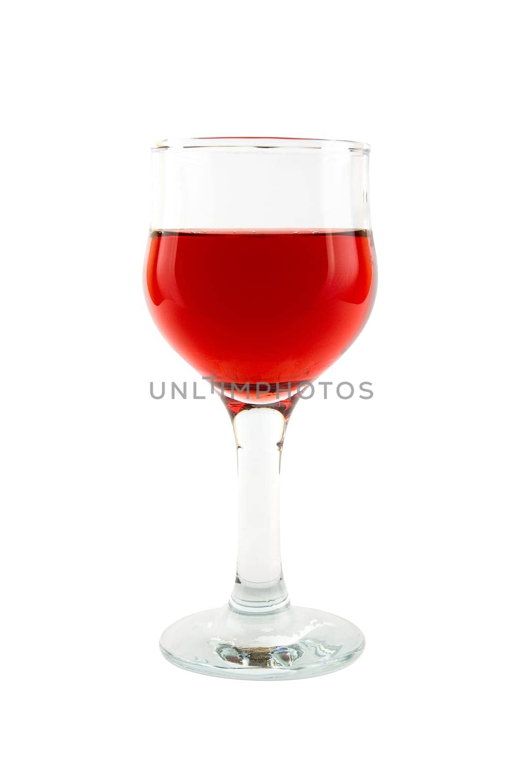 Red wine glass isolated on white background