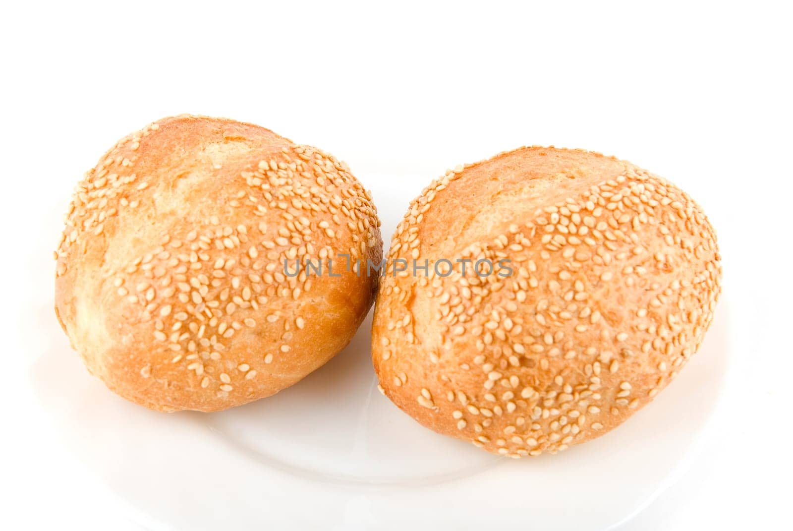 sesame buns isolated on white background