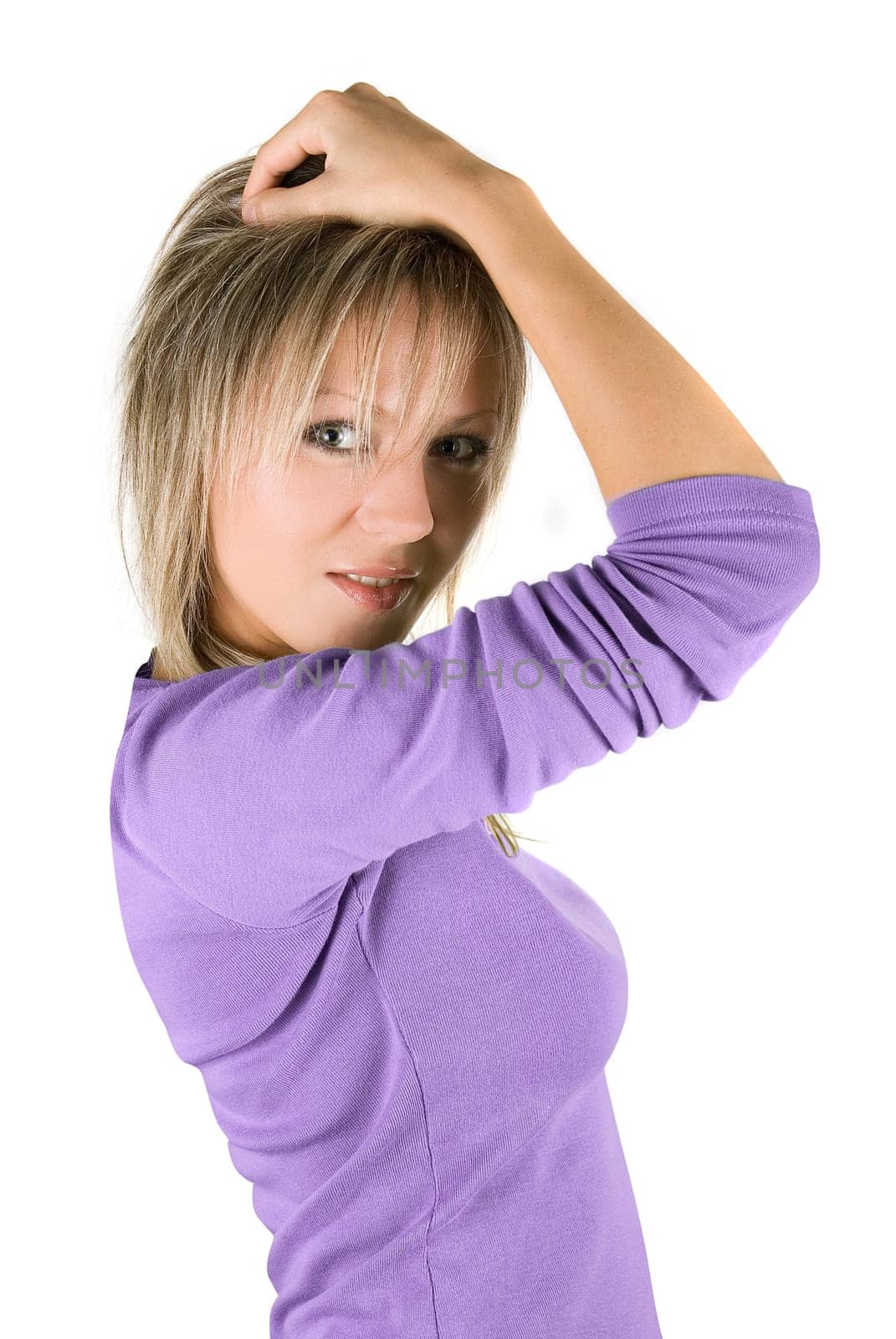 Pretty young woman isolated on a white background