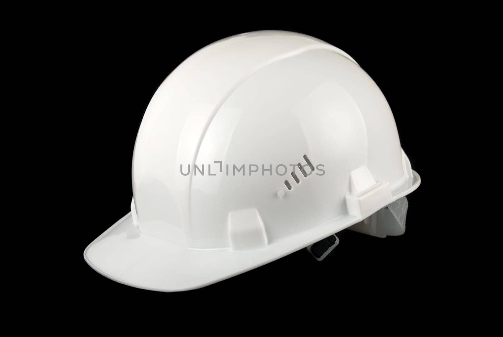 White helmet isolated on a black background