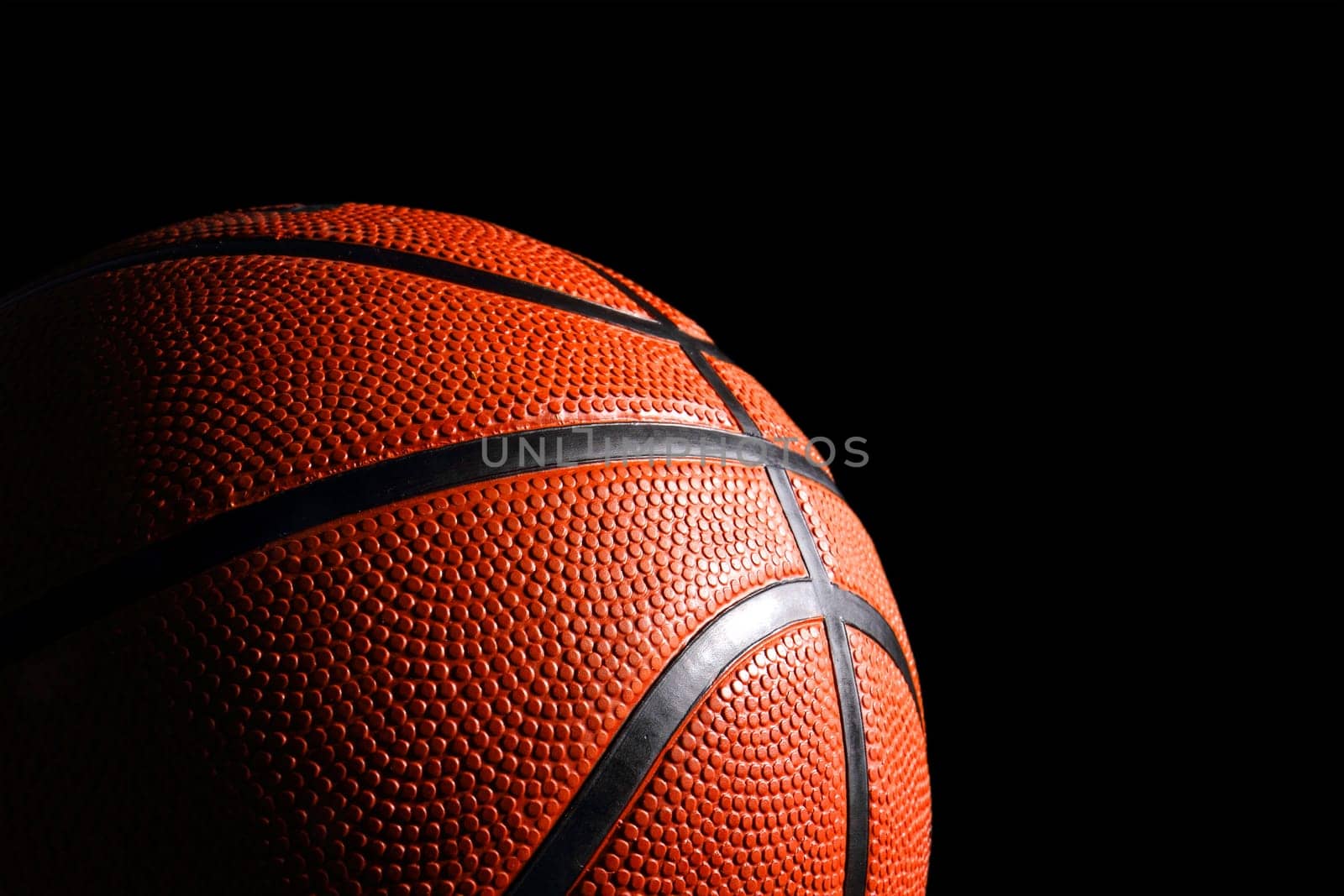 basketball against black background