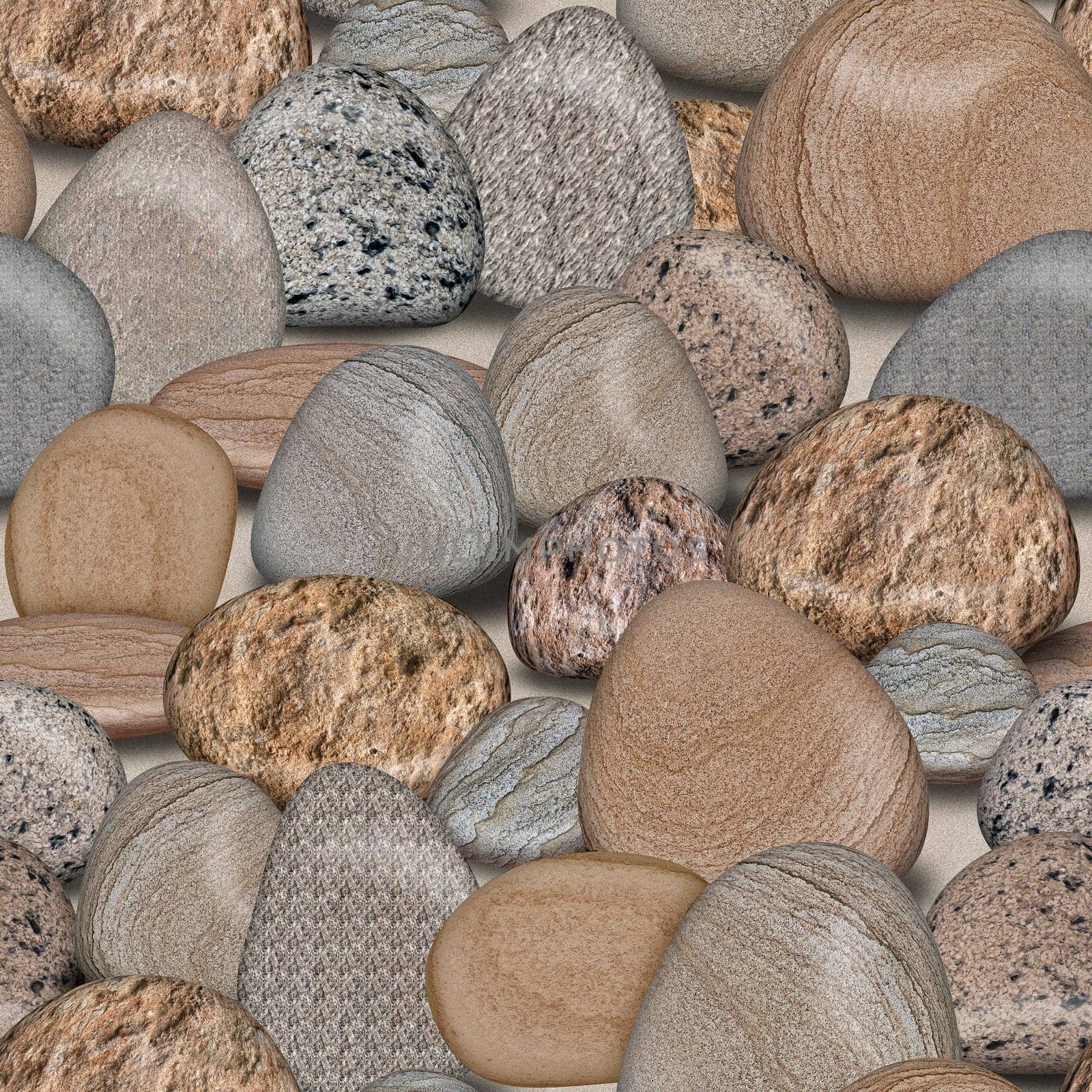 Pebble Rocks Seamless Tile Pattern Background Illustration