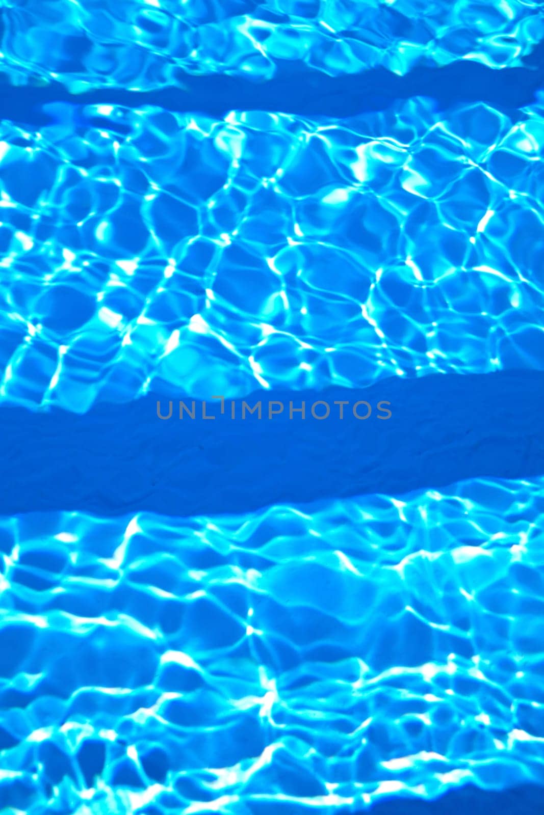 Close-up of beautiful blue water ripples in a swimming pool