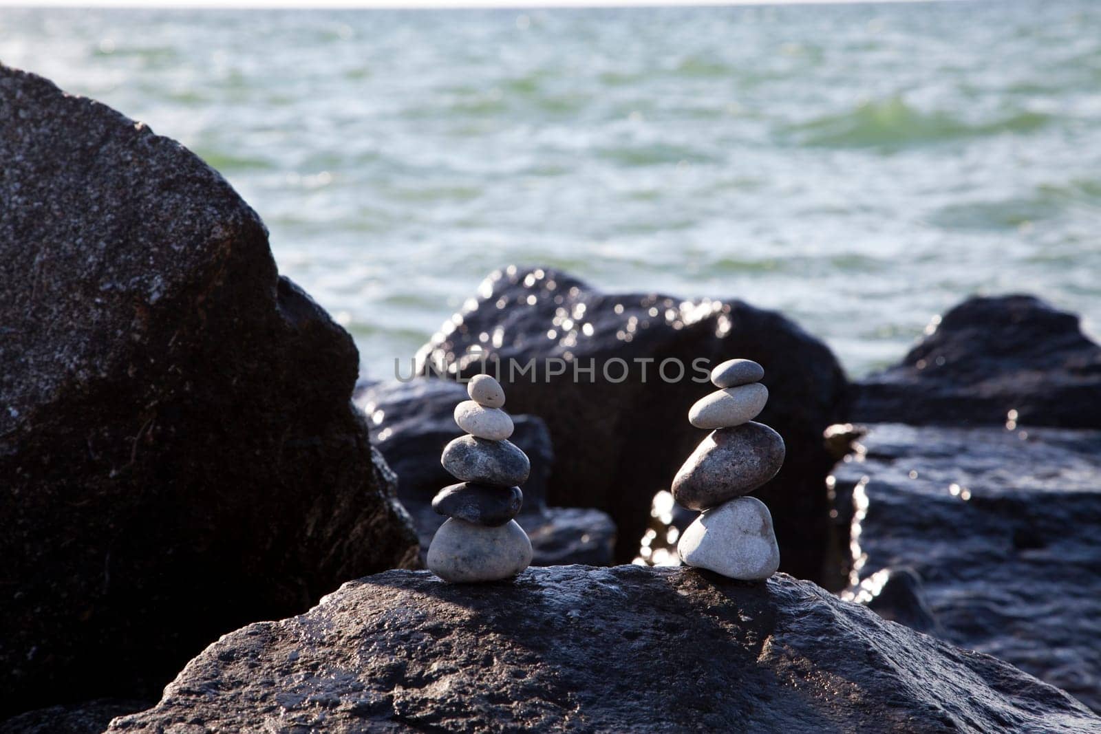 Stone Stack - Balanced Stones by the Sea