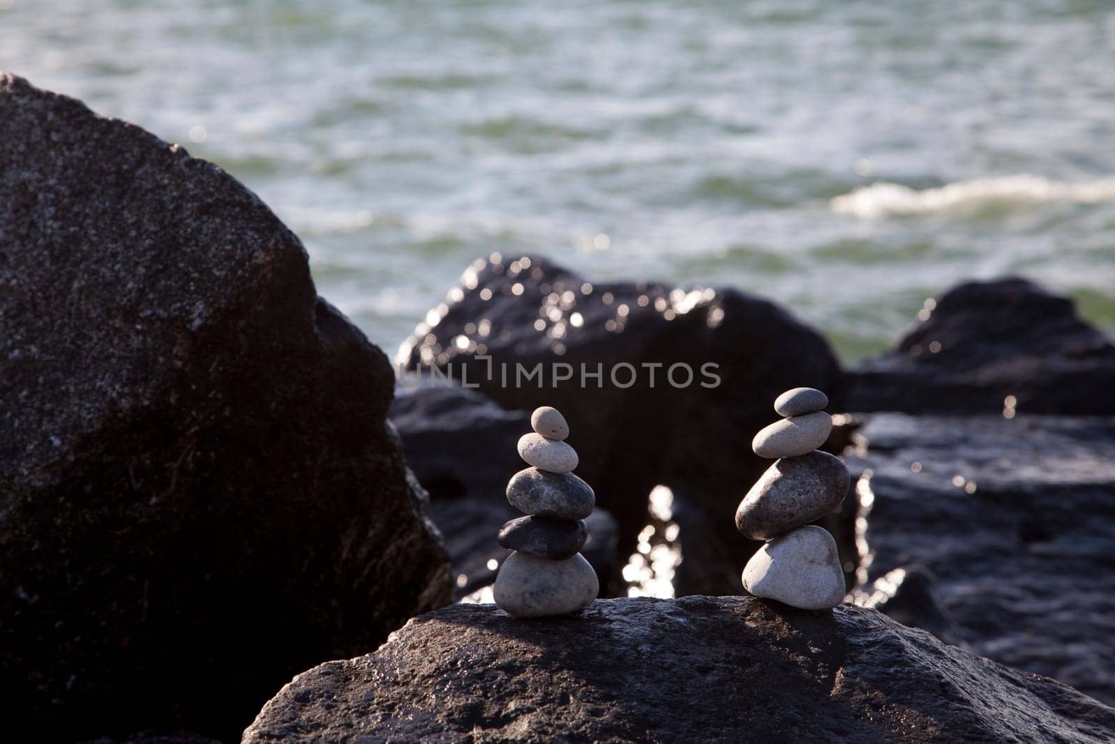 Stone Stack - Balanced Stones by the Sea