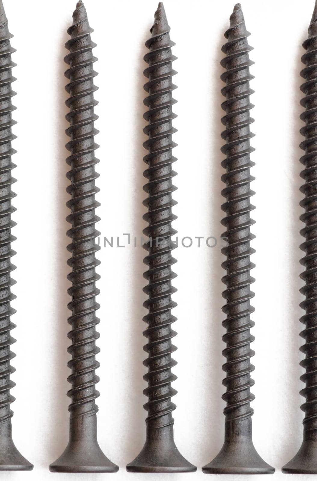 Loose screws on the side with white background