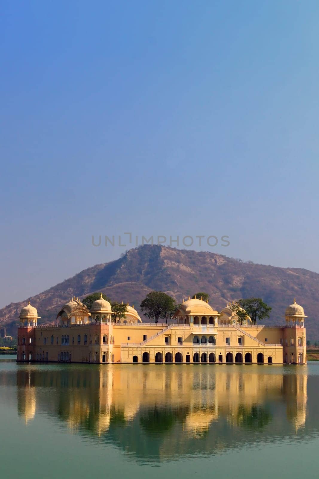 The Jal Mahal Water Palace located in Mansagar Lake in Jaipur, India.