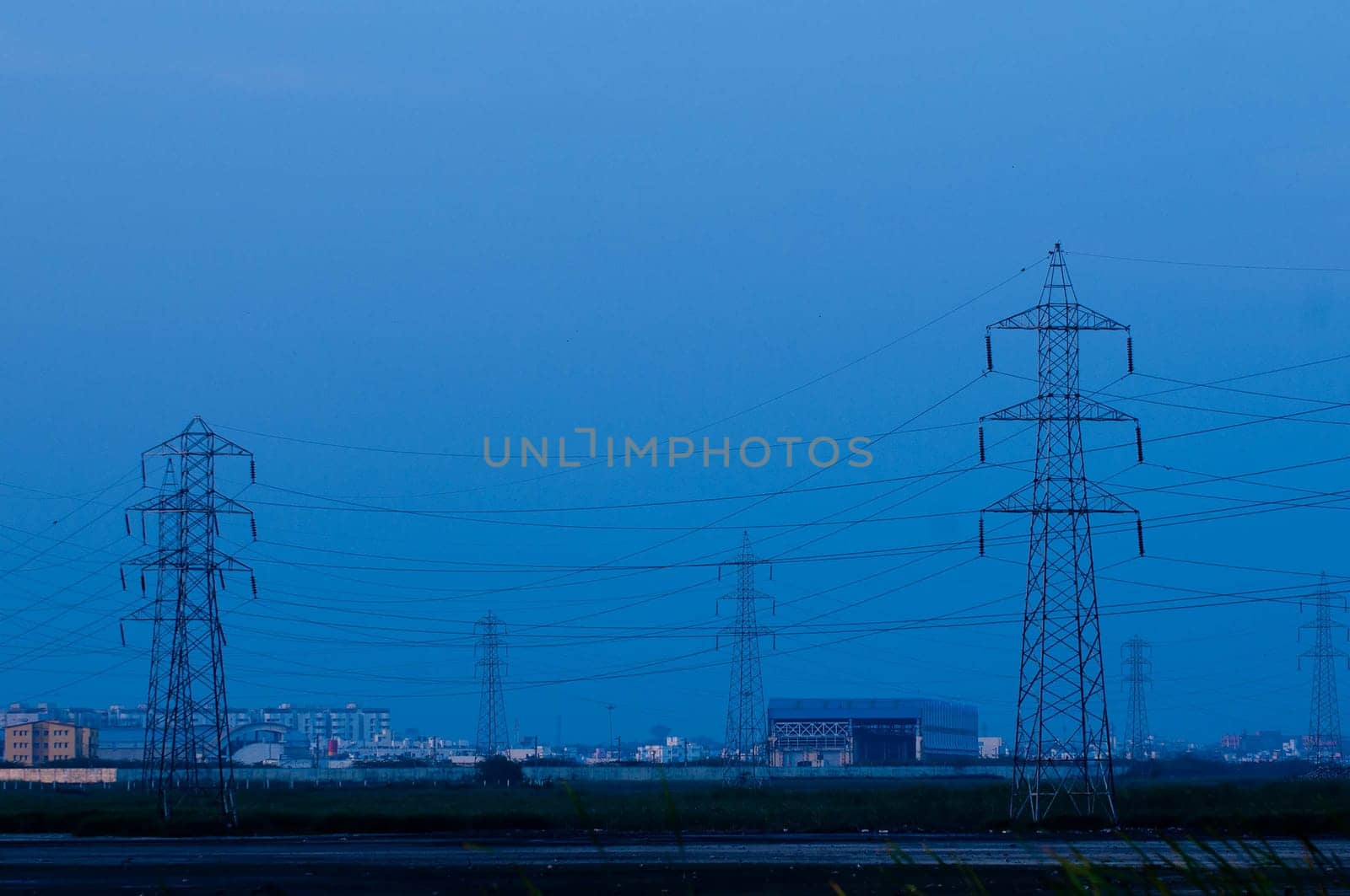 Telecom tower on a smoggy summer day