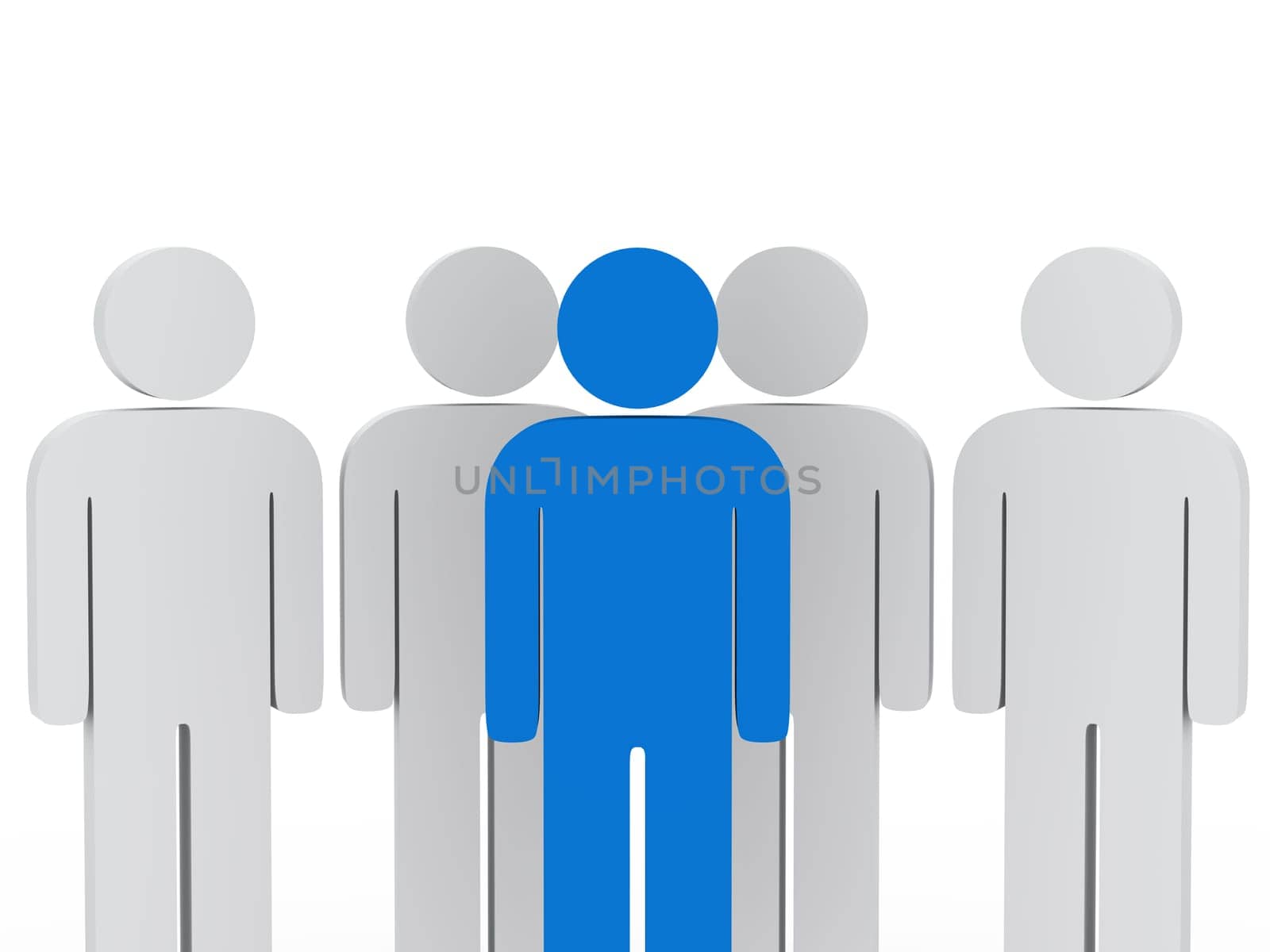 3d man team leader blue in front