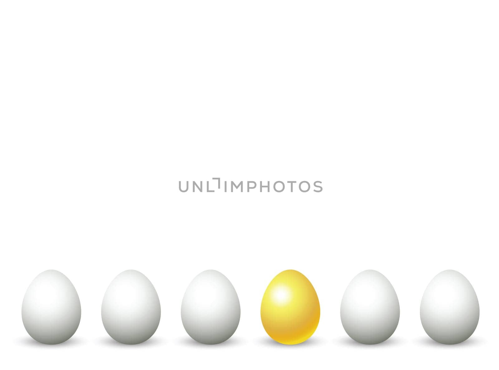 golden egg among common eggs, to illustrate investment concept.