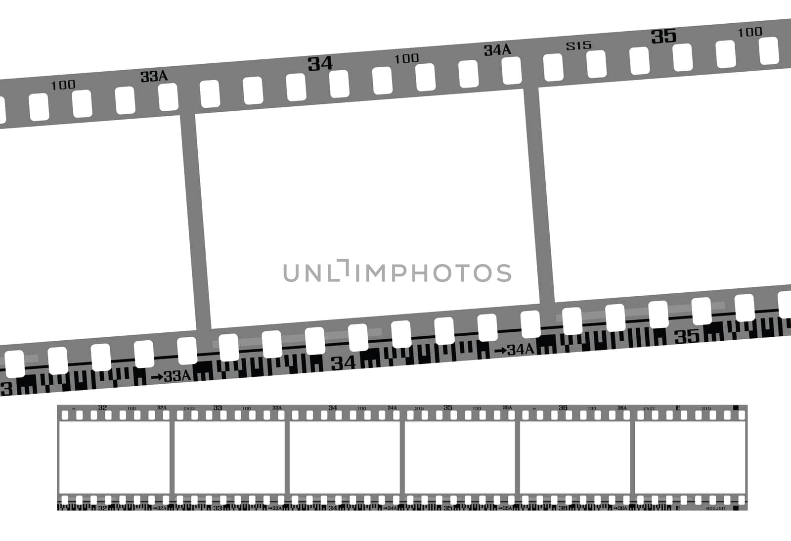 film strip, total 6 continous frames. vector with correct dimension and details.