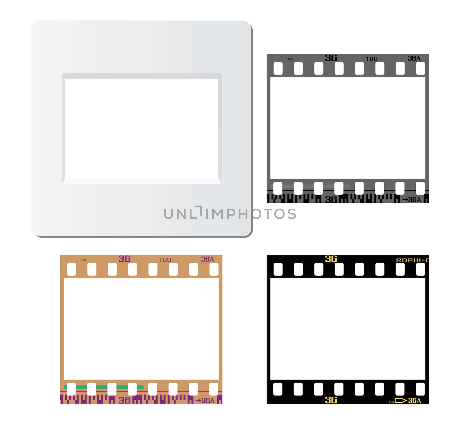 Set of slide mount, slide frame, negative frame, for various design usage.