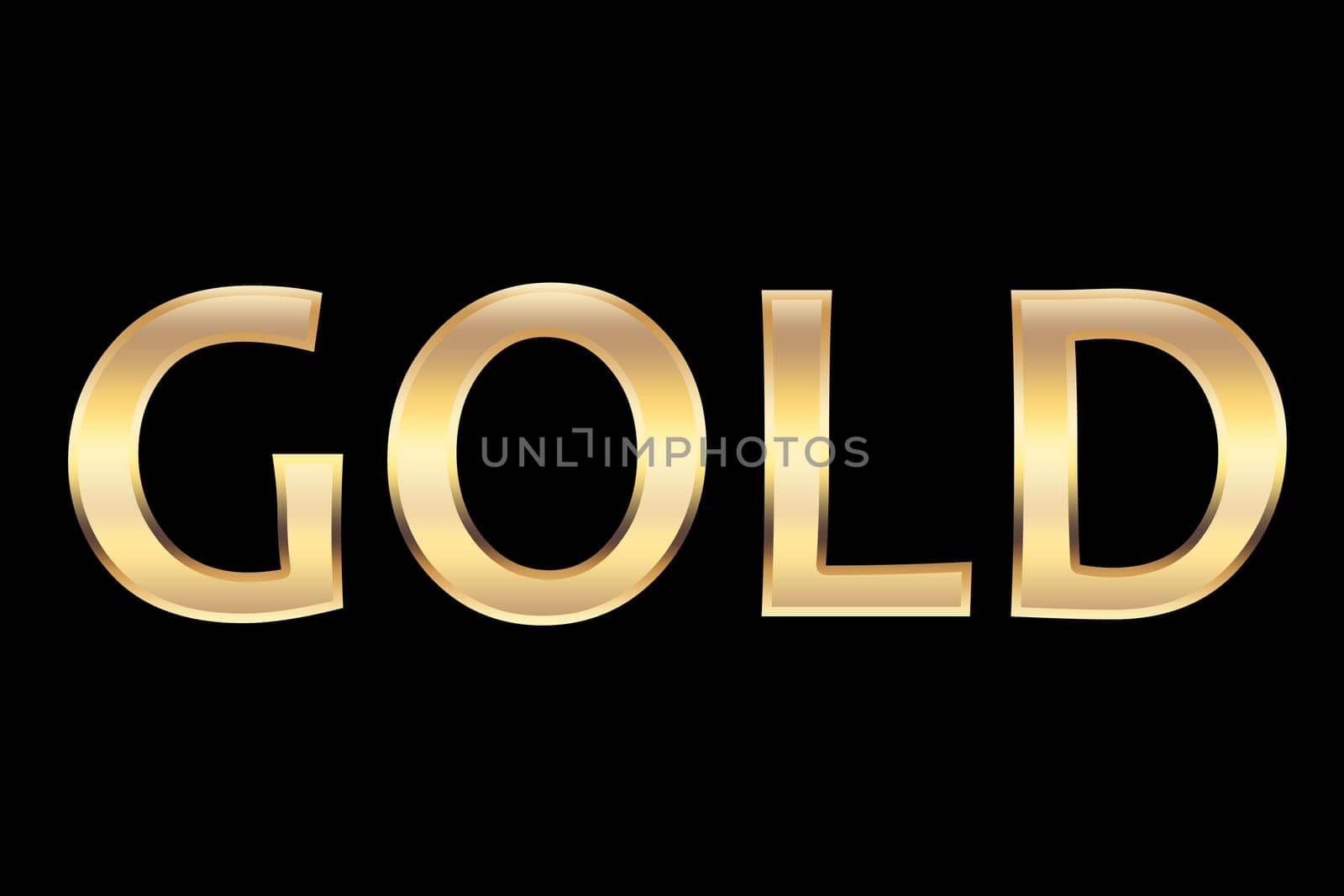 gold characters that made by gold.
