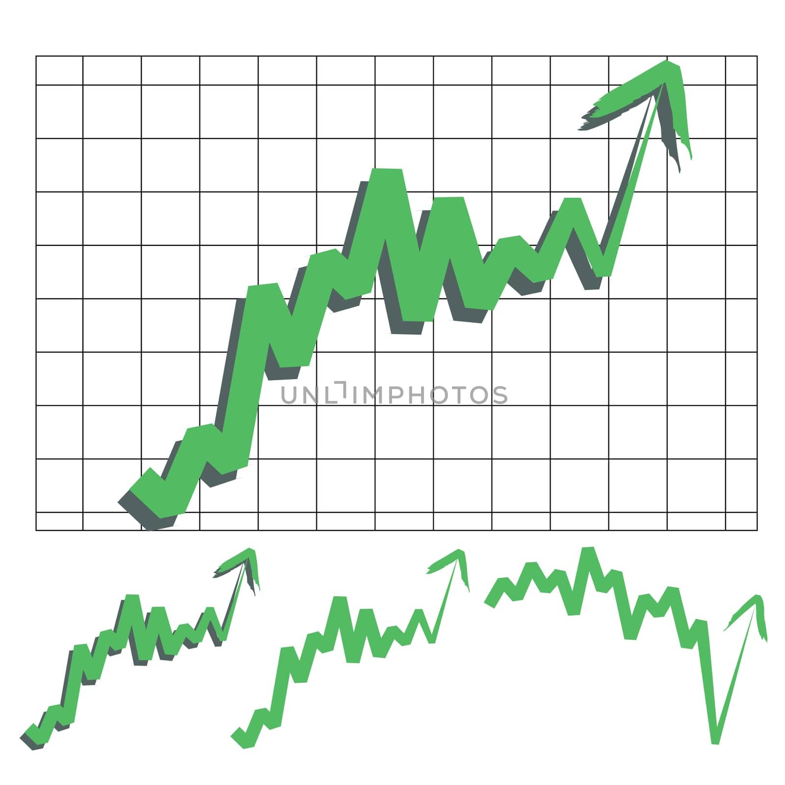 stocks index upward arrow vector, indicate rising and rebounds. Please check my profile for downward arrow.