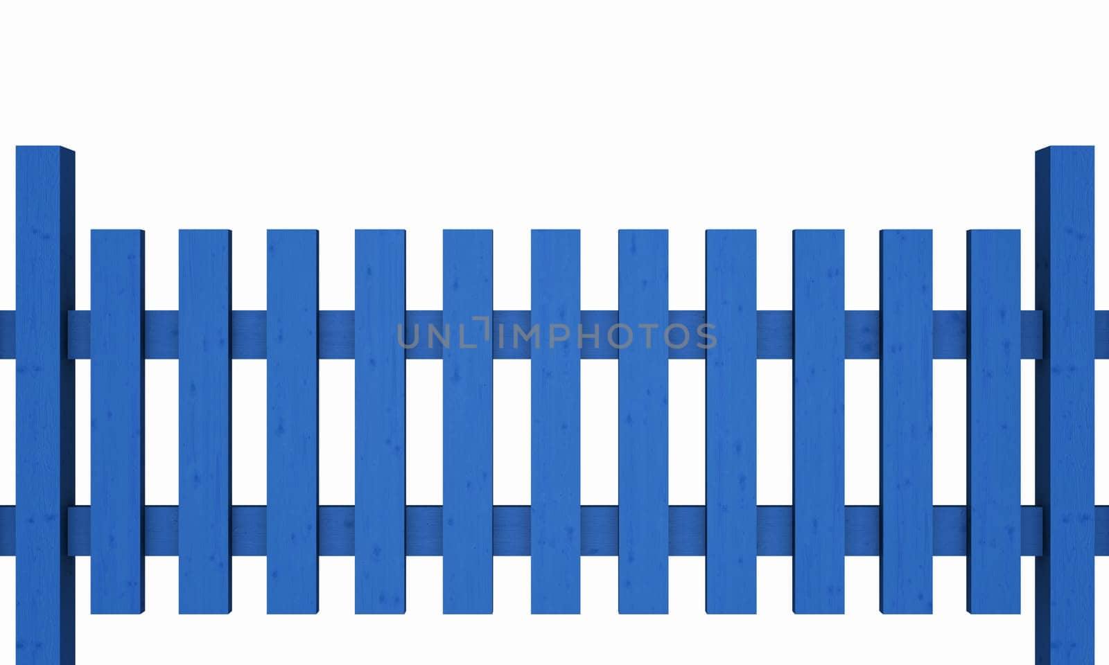 3D Wooden Fence - Blue Clipped 03