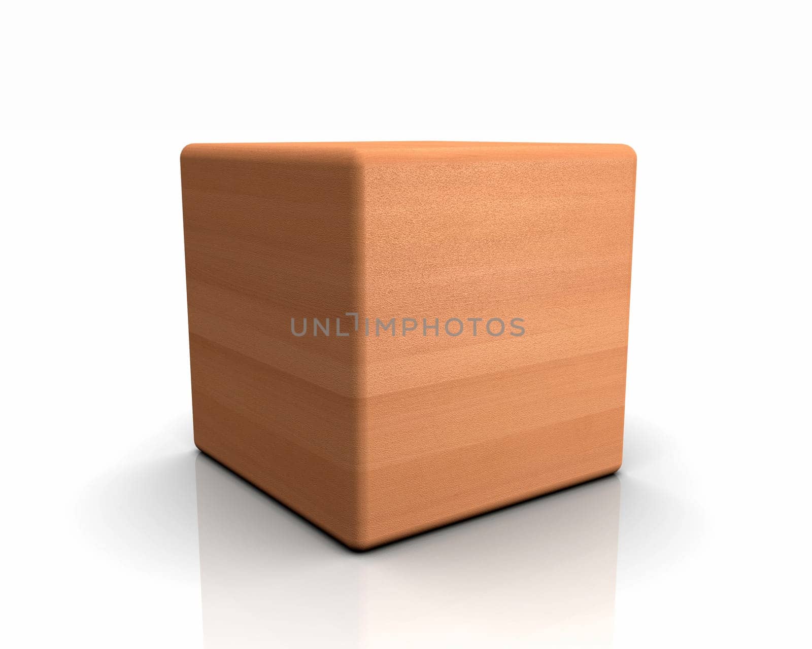 3D Wooden Cube Rounded - Beech (European)